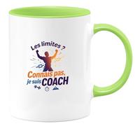 quotedazur - Mug Les limites ? Connais pas, je suis Coach - Tasse Cadeau Coach Homme - Vert/Céramique