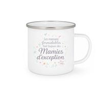 quotedazur - Mug Les mamans formidables font toujours des Mamies d'exception - Tasse Cadeau Annonce Grossesse Naissance Mamie Femme - Blanc/Emaillé