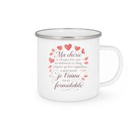 quotedazur - Mug Ma chérie à chaque fois que tu utiliseras ce mug j'espère qu'il te rappellera à quel point je t'aime tu es formidable - Tasse Cadeau Saint-Valentin, Amour, Couple Femme - Blanc/Email