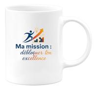 quotedazur - Mug Ma mission : débloquer ton excellence - Tasse Cadeau Coach Homme - Blanc/Céramique