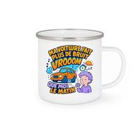 quotedazur - Mug Ma voiture fait plus de bruit que moi le matin - Tasse Cadeau Humour Homme - Blanc/Emaillé
