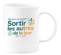 quotedazur - Mug Ma zone de confort ? Sortir les autres de la leur - Tasse Cadeau Coach Homme - Blanc/Céramique