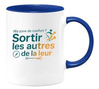 quotedazur - Mug Ma zone de confort ? Sortir les autres de la leur - Tasse Cadeau Coach Homme - Bleu/Céramique
