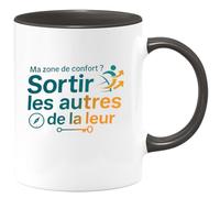 quotedazur - Mug Ma zone de confort ? Sortir les autres de la leur - Tasse Cadeau Coach Homme - Noir/Céramique