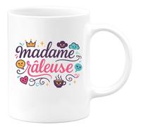 quotedazur - Mug madame râleuse - Tasse Cadeau Humour Femme - Blanc/Céramique
