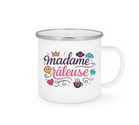 quotedazur - Mug madame râleuse - Tasse Cadeau Humour Femme - Blanc/Emaillé