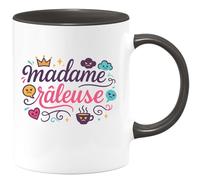 quotedazur - Mug madame râleuse - Tasse Cadeau Humour Femme - Noir/Céramique