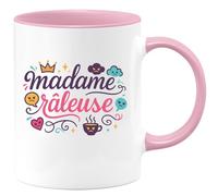 quotedazur - Mug madame râleuse - Tasse Cadeau Humour Femme - Rose/Céramique
