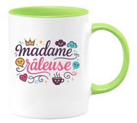 quotedazur - Mug madame râleuse - Tasse Cadeau Humour Femme - Vert/Céramique