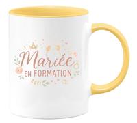 quotedazur - Mug mariée en formation - Tasse Cadeau Evjf Femme - Jaune/Céramique