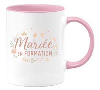 quotedazur - Mug mariée en formation - Tasse Cadeau Evjf Femme - Rose/Céramique