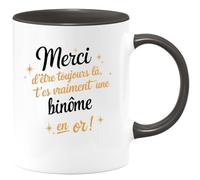quotedazur - Mug Merci D'être Toujours Là T'es Vraiment Une Binôme En Or - Bleu/Céramique