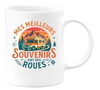 quotedazur - Mug Mes meilleurs souvenirs ont des roues - Tasse Cadeau Camping-car - Blanc/Céramique
