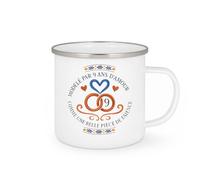 quotedazur - Mug modelé par 9 ans d'amour comme une belle pièce de faïence - Tasse Cadeau Noces de Faïence Homme - Blanc/Emaillé