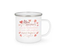 quotedazur - Mug Mon amour, être ta Valentine est mon rôle préféré depuis toujours - Tasse Cadeau Amour, Saint-Valentin, Couple Homme - Blanc/Emaillé