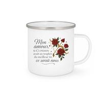 quotedazur - Mug Mon amour, si Cupidon avait un trophée du meilleur tir, ce serait nous - Tasse Cadeau Amour, Saint-Valentin, Couple Femme - Blanc/Emaillé