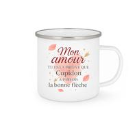 quotedazur - Mug Mon amour, tu es la preuve que Cupidon a parfois la bonne flèche - Tasse Cadeau Amour, Saint-Valentin, Couple Homme - Blanc/Emaillé