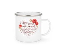quotedazur - Mug Mon cœur, notre amour est la plus belle des traditions - Tasse Cadeau Amour, Saint-Valentin, Couple Homme - Blanc/Emaillé