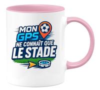 quotedazur - Mug mon GPS ne connait que le stade - Tasse Cadeau Football Homme - Rose/Céramique