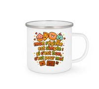 quotedazur - Mug mon régime c'est simple : si c'est bon, c'est pour moi - Tasse Cadeau Humour Femme - Blanc/Emaillé
