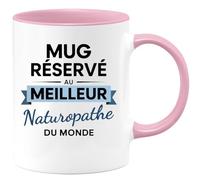 quotedazur - Mug Mug réservé au meilleur Naturopathe du monde - Tasse Cadeau Naturopathe Homme - Rose/Céramique