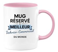quotedazur - Mug Mug réservé au meilleur Technico-commercial du monde - Tasse Cadeau Technico-commercial Homme - Rose/Céramique