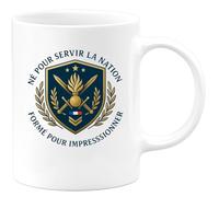 quotedazur - Mug Né pour servir la nation, formé pour impressionner - Tasse Cadeau Gendarme Homme - Blanc/Céramique
