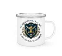 quotedazur - Mug Né pour servir la nation, formé pour impressionner - Tasse Cadeau Gendarme Homme - Blanc/Emaillé