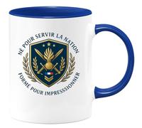 quotedazur - Mug Né pour servir la nation, formé pour impressionner - Tasse Cadeau Gendarme Homme - Bleu/Céramique