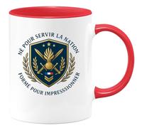 quotedazur - Mug Né pour servir la nation, formé pour impressionner - Tasse Cadeau Gendarme Homme - Rouge/Céramique