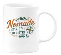 quotedazur - Mug Nomade et fier de l'être - Tasse Cadeau Vanlife - Blanc/Céramique