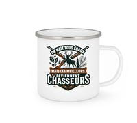 quotedazur - Mug On nait tous égaux mais les meilleurs deviennent chasseurs - Tasse Cadeau Chasseur Homme - Blanc/Emaillé