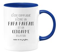 quotedazur - Mug Papa Parfait Et Gendarme A La Fois Mais Je Gère - Tasse Cadeau Papa Fête Des Pères Anniversaire - Cadeau Pour Jeune Ou Futur Papa Suite À Une Naissance