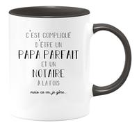 quotedazur - Mug Papa Parfait Et Notaire A La Fois Mais Je Gère - Tasse Cadeau Papa Fête Des Pères Anniversaire - Cadeau Pour Jeune Ou Futur Papa Suite À Une Naissance