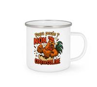 quotedazur - Mug Papa poule ? Non, coq en colère - Tasse Cadeau Humour Homme - Blanc/Emaillé