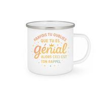 quotedazur - Mug Parfais tu oublies que tu es génial alors ceci est ton rappel - Tasse Cadeau Reconnaissance, humour Homme - Blanc/Emaillé
