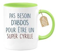quotedazur - Mug Pas Besoin D'Abdominaux Pour Être Un Super Cyrille Humour Anniversaire Cadeau