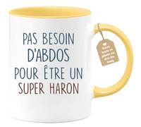 quotedazur - Mug Pas Besoin D'Abdominaux Pour Être Un Super Haron - Humour, Cadeau Anniversaire, Fête Des Pères