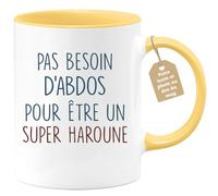quotedazur - Mug Pas Besoin D'Abdominaux Pour Être Un Super Haroune - Cadeau Humour Prénom Anniversaire