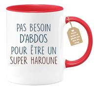 quotedazur - Mug Pas Besoin D'Abdominaux Pour Être Un Super Haroune - Cadeau Humour Prénom Anniversaire