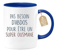 quotedazur - Mug Pas Besoin D'Abdominaux Pour Être Un Super Ousmane - Humour, Cadeau Anniversaire, Ami, Famille