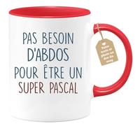 quotedazur - Mug Pas Besoin D'Abdominaux Pour Être Un Super Pascal Humour Cadeau Anniversaire Noël