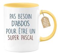 quotedazur - Mug Pas Besoin D'Abdominaux Pour Être Un Super Pascal Humour Cadeau Anniversaire Noël
