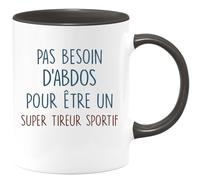 quotedazur - Mug Pas Besoin D'Abdominaux Pour Être Un Super Tireur Sportif Noir/Céramique