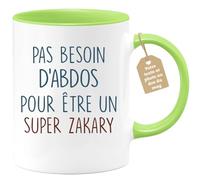 quotedazur - Mug Pas Besoin D'Abdominaux Pour Être Un Super Zakary Humour Prénom Cadeau Anniversaire Noël