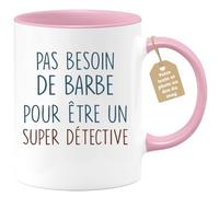 quotedazur - Mug Pas Besoin De Barbe Pour Être Un Super Détective - Cadeau Humoristique Pour Détectives, Anniversaires, Noël