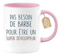 quotedazur - Mug Pas Besoin De Barbe Pour Être Un Super Développeur - Cadeau Humour Programmation Anniversaire Noël