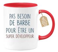 quotedazur - Mug Pas Besoin De Barbe Pour Être Un Super Développeur - Cadeau Humour Programmation Anniversaire Noël