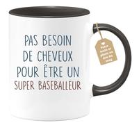 quotedazur - Mug Pas Besoin De Cheveux Pour Être Un Super Baseballeur - Cadeau Humour Baseball Anniversaire Noël