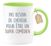 quotedazur - Mug Pas Besoin De Cheveux Pour Être Un Super Comédien - Cadeau Humoristique Pour Acteurs, Anniversaires, Noël